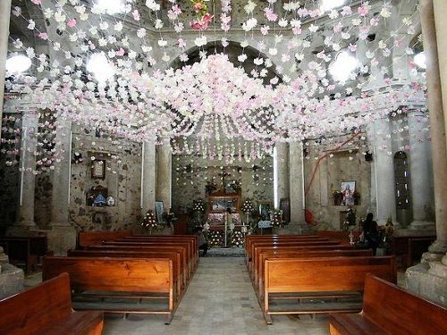 Paseo por Mexico Inside of the Chapel of Saint Philomena in Hueyapan