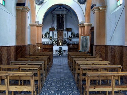 Paseo por Mexico Inside of the Chapel of Our Lady of Guadalupe in Libres