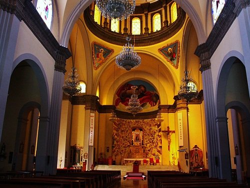 Paseo por Mexico Inside of Our Lady of the Sacred Heart Parish in Puebla