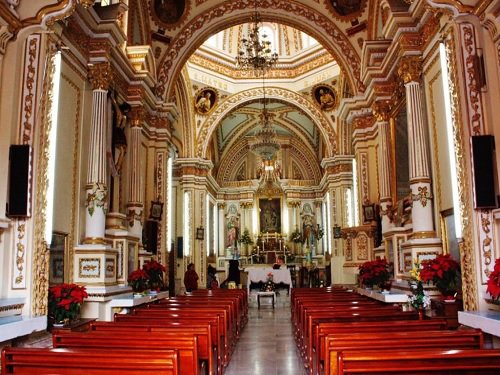 Paseo por Mexico Inside of the Sanctuary of Our Lady of Tzocuilac in San Pedro Cholula