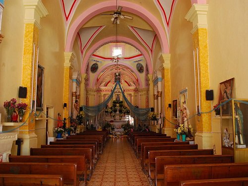 Paseo por Mexico Inside of the parish church in honor of Santa Catarina Tlaltempan