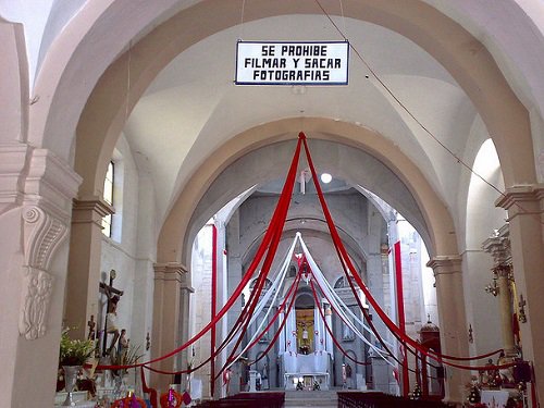 Paseo por Mexico Inside of the Church of San Cristobal in Tepeojuma