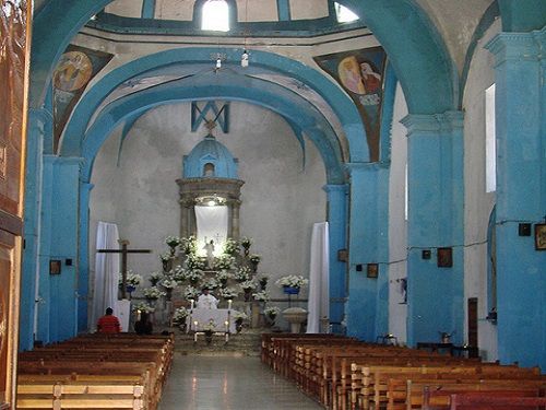 Paseo por Mexico Inside of a temple dedicated to the Virgin of the Nativity in Zapotitlán de Méndez